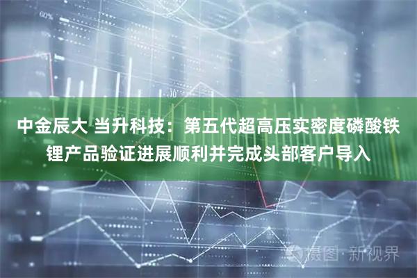 中金辰大 当升科技：第五代超高压实密度磷酸铁锂产品验证进展顺利并完成头部客户导入